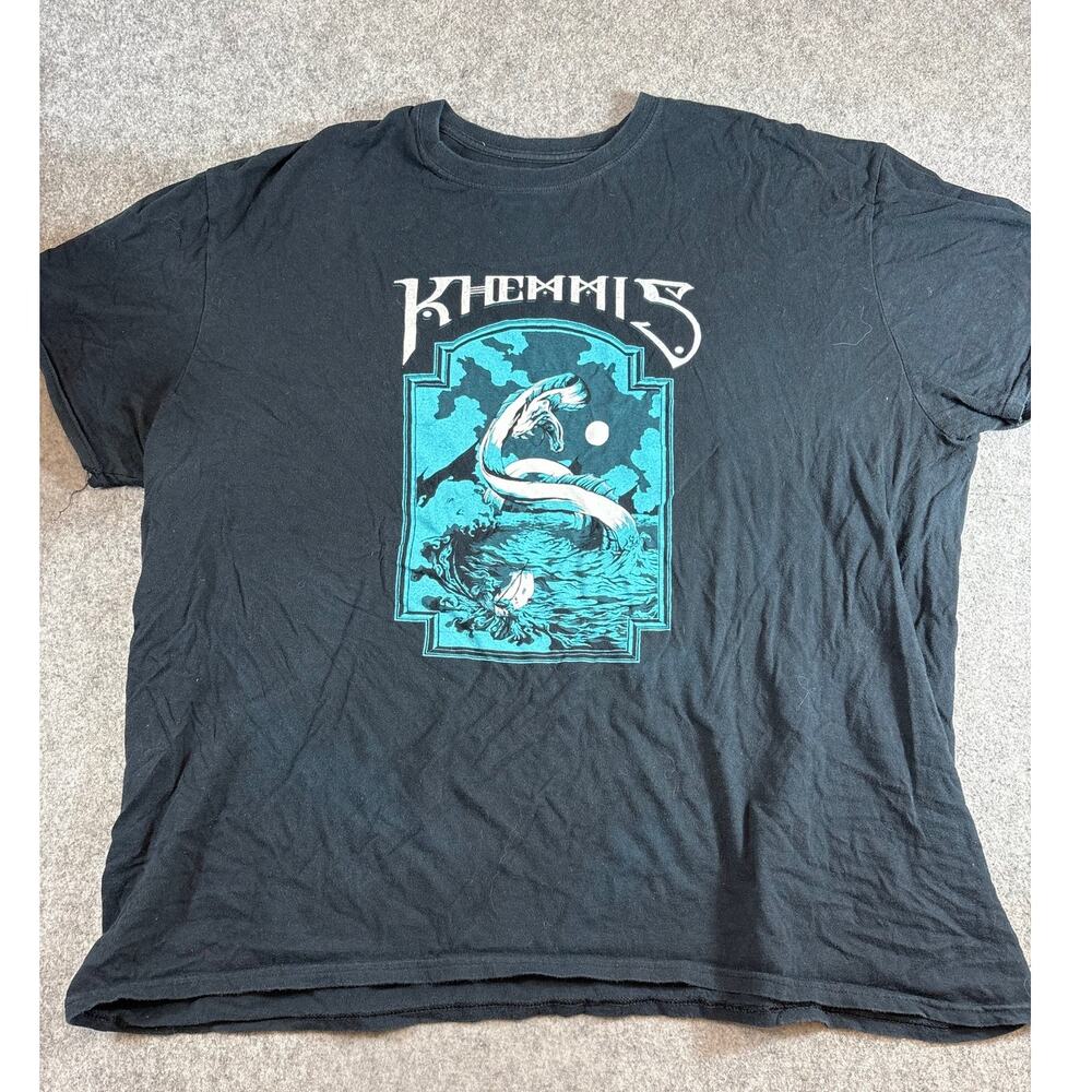Khemmis Sea Serpent Shirt Mens 3XL Black Graphic Doom Metal Band Tee Streetwear